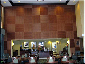 Marriott Hotel Mystic CT Lounge - Wood Wall Covering, painter CT